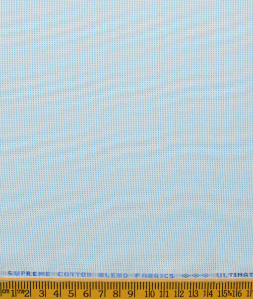 Cotton Fusion Men's Cotton Blend Wrinkle Free Structured 2.25 Meter Unstitched Shirting Fabric (Arctic Blue)
