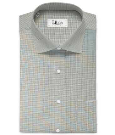Cotton Fusion Men's Cotton Blend Wrinkle Free Structured 2.25 Meter Unstitched Shirting Fabric (White & Black)