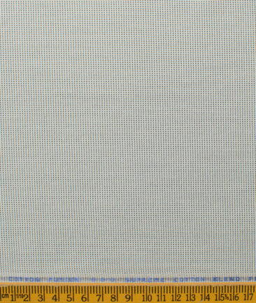 Cotton Fusion Men's Cotton Blend Wrinkle Free Structured 2.25 Meter Unstitched Shirting Fabric (White & Black)