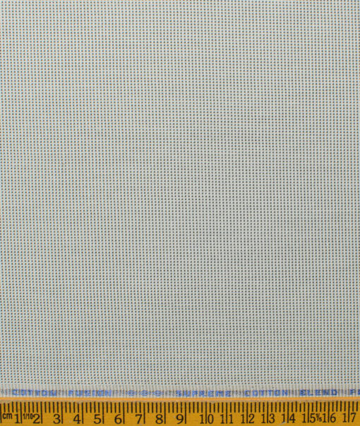 Cotton Fusion Men's Cotton Blend Wrinkle Free Structured 2.25 Meter Unstitched Shirting Fabric (White & Black)