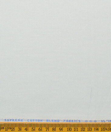 Cotton Fusion Men's Cotton Blend Wrinkle Free Structured 2.25 Meter Unstitched Shirting Fabric (White & Grey)