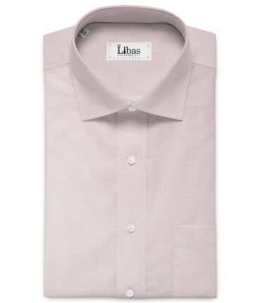 Cotton Fusion Men's Cotton Blend Wrinkle Free Structured 2.25 Meter Unstitched Shirting Fabric (Pink)