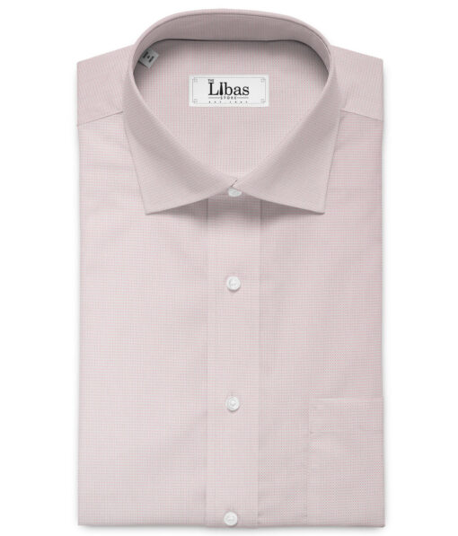 Cotton Fusion Men's Cotton Blend Wrinkle Free Structured 2.25 Meter Unstitched Shirting Fabric (Pink)