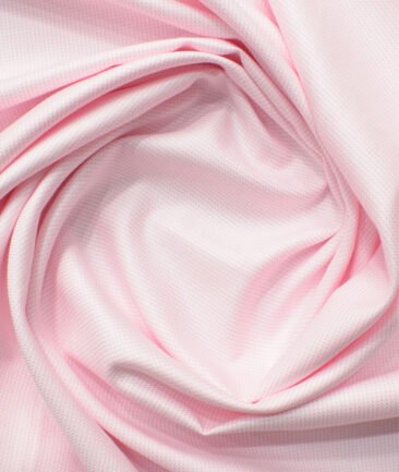 Cotton Fusion Men's Cotton Blend Wrinkle Free Structured 2.25 Meter Unstitched Shirting Fabric (Pink)