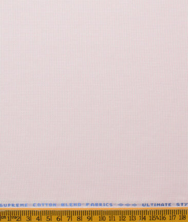 Cotton Fusion Men's Cotton Blend Wrinkle Free Structured 2.25 Meter Unstitched Shirting Fabric (Pink)