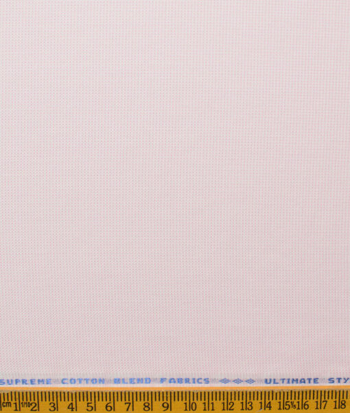 Cotton Fusion Men's Cotton Blend Wrinkle Free Structured 2.25 Meter Unstitched Shirting Fabric (Pink)