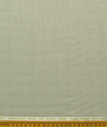J.Hampstead Men's Polyester Viscose Checks 3.75 Meter Unstitched Suiting Fabric (Pistachious Green)