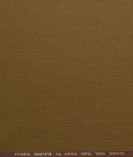 J.Hampstead Men's Polyester Viscose Structured 3.75 Meter Unstitched Suiting Fabric (Peanut Brown)