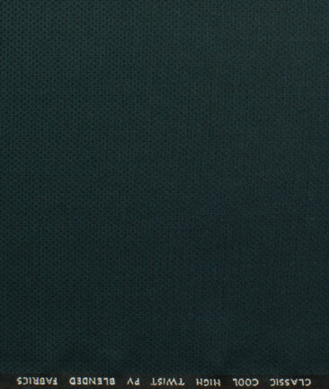 J.Hampstead Men's Polyester Viscose Structured 3.75 Meter Unstitched Suiting Fabric (Dark Pine Green)