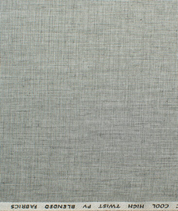 J.Hampstead Men's Polyester Viscose Self Design 3.75 Meter Unstitched Suiting Fabric (Silver Grey)
