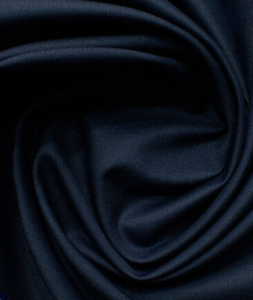 J.Hampstead Men's Polyester Viscose Self Design 3.75 Meter Unstitched Suiting Fabric (Dark Royal Blue Shiny)