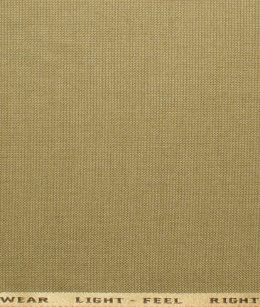 J.Hampstead Men's Polyester Viscose Structured 3.75 Meter Unstitched Suiting Fabric (Khakhi Brown)