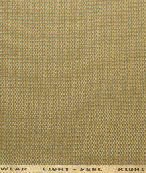 J.Hampstead Men's Polyester Viscose Structured 3.75 Meter Unstitched Suiting Fabric (Khakhi Brown)