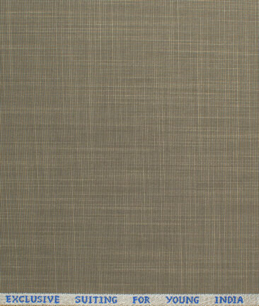 J.Hampstead Men's Polyester Viscose Self Design 3.75 Meter Unstitched Suiting Fabric (Light Brown)