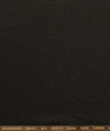 J.Hampstead Men's Polyester Viscose Structured 3.75 Meter Unstitched Suiting Fabric (Dark Brown)