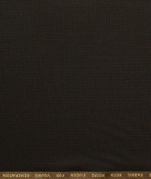 J.Hampstead Men's Polyester Viscose Structured 3.75 Meter Unstitched Suiting Fabric (Dark Brown)