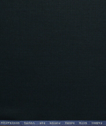 J.Hampstead Men's Polyester Viscose Structured 3.75 Meter Unstitched Suiting Fabric (Dark Blue)