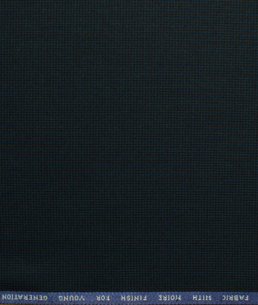 J.Hampstead Men's Polyester Viscose Structured 3.75 Meter Unstitched Suiting Fabric (Dark Blue)