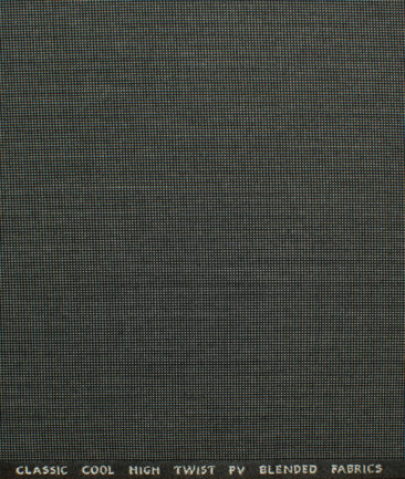 J.Hampstead Men's Polyester Viscose Structured 3.75 Meter Unstitched Suiting Fabric (Black & Light Grey)