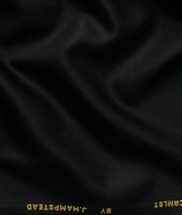 J.Hampstead Men's Terry Rayon Solids 3.75 Meter Unstitched Suiting Fabric (Black)