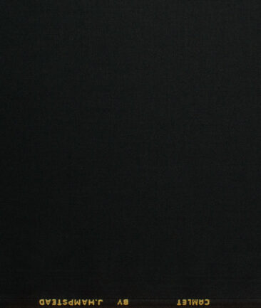J.Hampstead Men's Terry Rayon Solids 3.75 Meter Unstitched Suiting Fabric (Black)