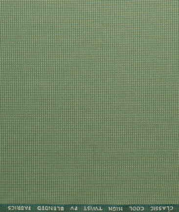 J.Hampstead Men's Polyester Viscose Structured 3.75 Meter Unstitched Suiting Fabric (Fern Green)