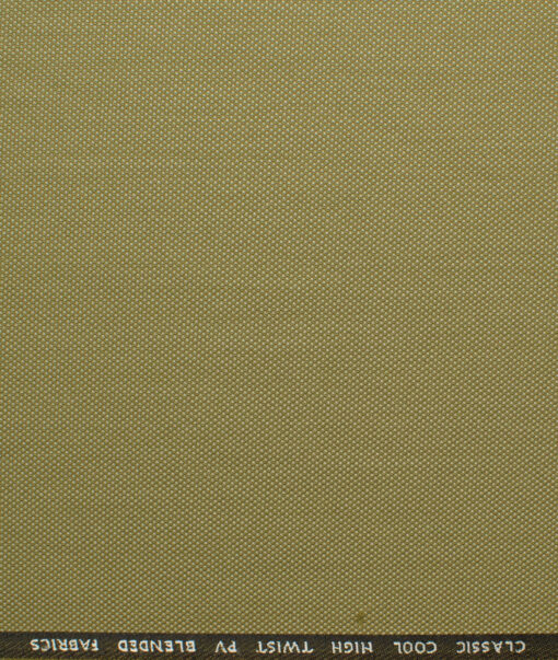 J.Hampstead Men's Polyester Viscose Structured 3.75 Meter Unstitched Suiting Fabric (Beige)