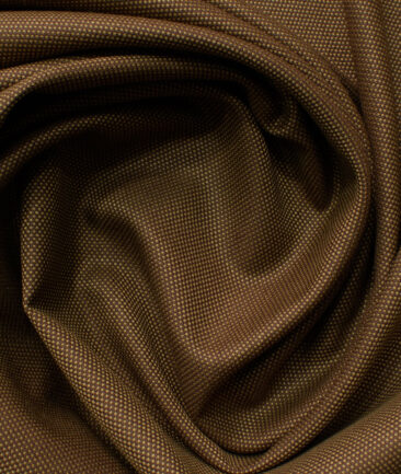 J.Hampstead Men's Polyester Viscose Structured 3.75 Meter Unstitched Suiting Fabric (Peanut Brown)