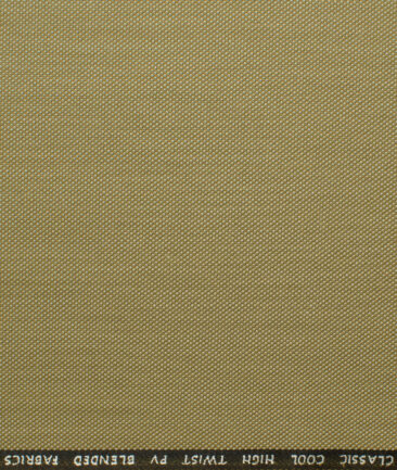 J.Hampstead Men's Polyester Viscose Structured 3.75 Meter Unstitched Suiting Fabric (Tan Beige)
