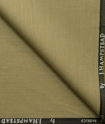 J.Hampstead Men's Polyester Viscose Structured 3.75 Meter Unstitched Suiting Fabric (Tan Beige)