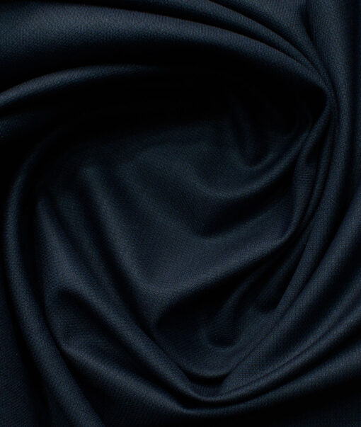 J.Hampstead Men's Polyester Viscose Structured 3.75 Meter Unstitched Suiting Fabric (Dark Royal Blue)