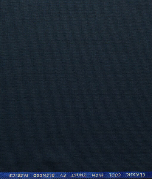J.Hampstead Men's Polyester Viscose Structured 3.75 Meter Unstitched Suiting Fabric (Dark Royal Blue)