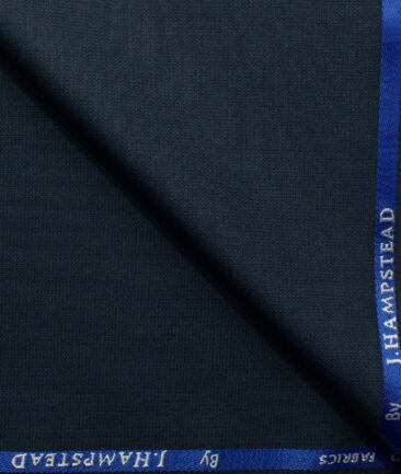 J.Hampstead Men's Polyester Viscose Structured 3.75 Meter Unstitched Suiting Fabric (Dark Royal Blue)