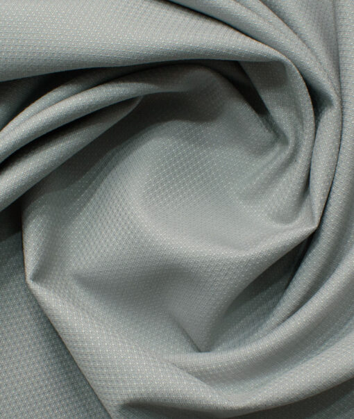 J.Hampstead Men's Polyester Viscose Structured 3.75 Meter Unstitched Suiting Fabric (Light Grey)