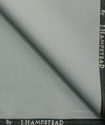 J.Hampstead Men's Polyester Viscose Structured 3.75 Meter Unstitched Suiting Fabric (Light Grey)