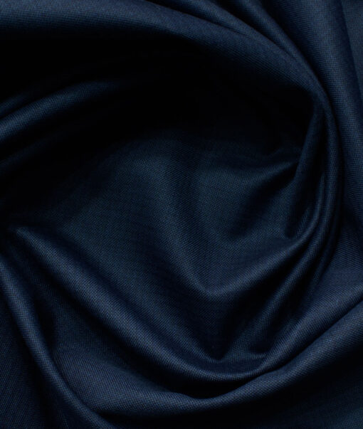 J.Hampstead Men's Polyester Viscose Self Design 3.75 Meter Unstitched Suiting Fabric (Dark Royal Blue)