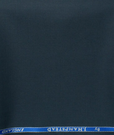 J.Hampstead Men's 45% Wool Solids Super 100's1.30 Meter Unstitched Trouser Fabric (Dark Blue)