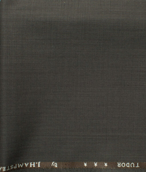 J.Hampstead Men's 45% Wool Structured Super 100's1.30 Meter Unstitched Trouser Fabric (Brown)