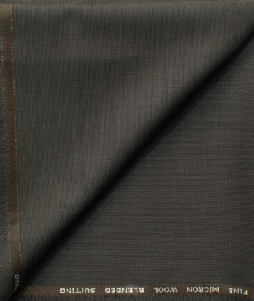 J.Hampstead Men's 45% Wool Structured Super 100's1.30 Meter Unstitched Trouser Fabric (Brown)