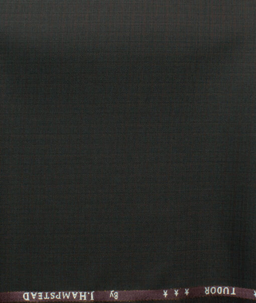 J.Hampstead Men's 45% Wool Checks Super 120's1.30 Meter Unstitched Trouser Fabric (Dark Chocolate Brown)