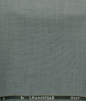 J.Hampstead Men's 45% Wool Self Design Super 120's1.30 Meter Unstitched Trouser Fabric (Grey)