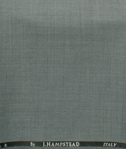 J.Hampstead Men's 45% Wool Self Design Super 120's1.30 Meter Unstitched Trouser Fabric (Grey)