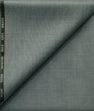 J.Hampstead Men's 45% Wool Self Design Super 120's1.30 Meter Unstitched Trouser Fabric (Grey)