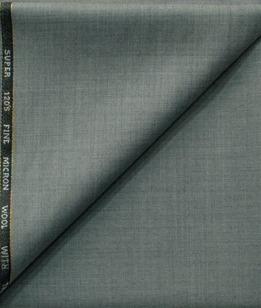 J.Hampstead Men's 45% Wool Self Design Super 120's1.30 Meter Unstitched Trouser Fabric (Grey)