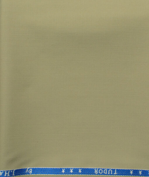 J.Hampstead Men's 45% Wool Solids Super 100's1.30 Meter Unstitched Trouser Fabric (Oat Beige)