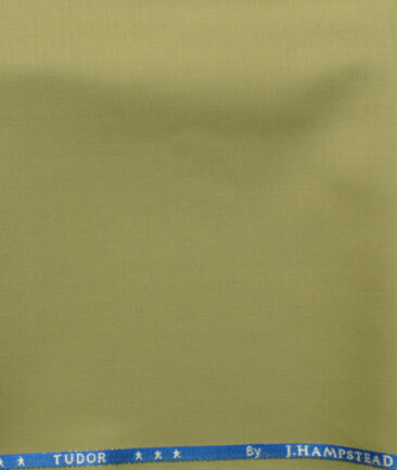 J.Hampstead Men's 45% Wool Solids Super 100's1.30 Meter Unstitched Trouser Fabric (Fawn Beige)