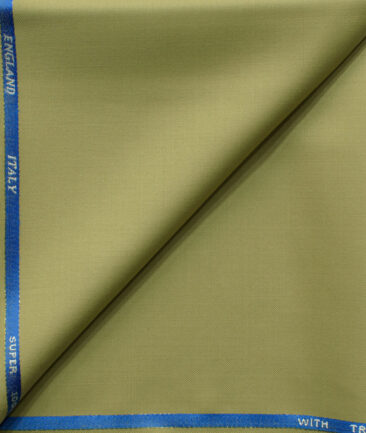 J.Hampstead Men's 45% Wool Solids Super 100's1.30 Meter Unstitched Trouser Fabric (Fawn Beige)