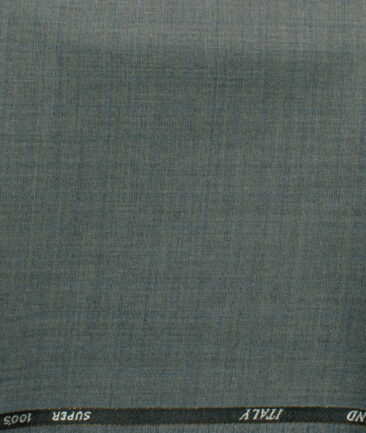 J.Hampstead Men's 45% Wool Checks Super 100's1.30 Meter Unstitched Trouser Fabric (Grey)