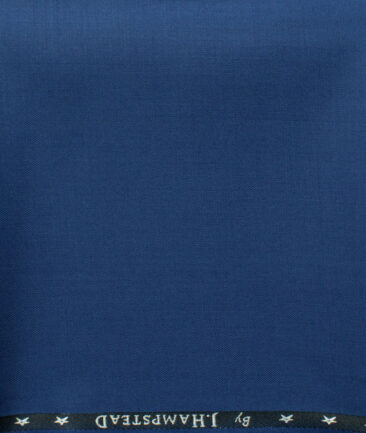 J.Hampstead Men's 45% Wool Solids Super 110's1.30 Meter Unstitched Trouser Fabric (Royal Blue)