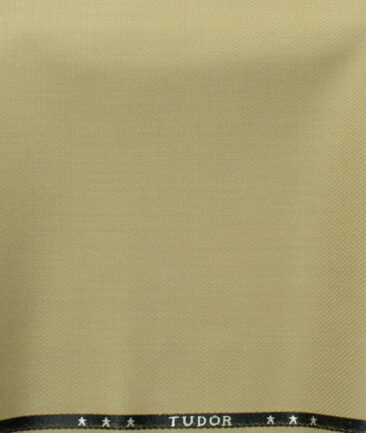 J.Hampstead Men's 45% Wool Structured Super 100's1.30 Meter Unstitched Trouser Fabric (Beige)